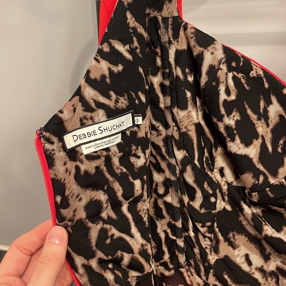 Red Debbi Schuchat fitted dress size 12, never worn - Picture 3 of 5